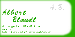 albert blandl business card